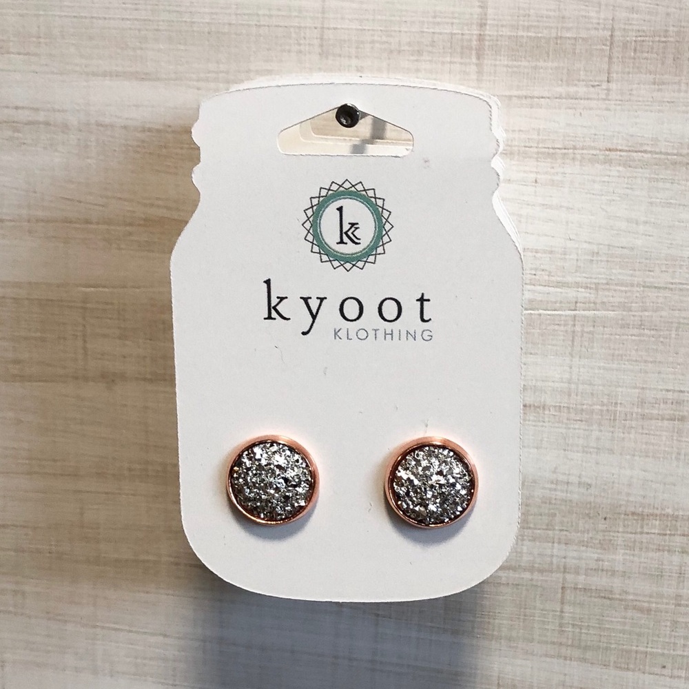 Silver Druzy Earrings